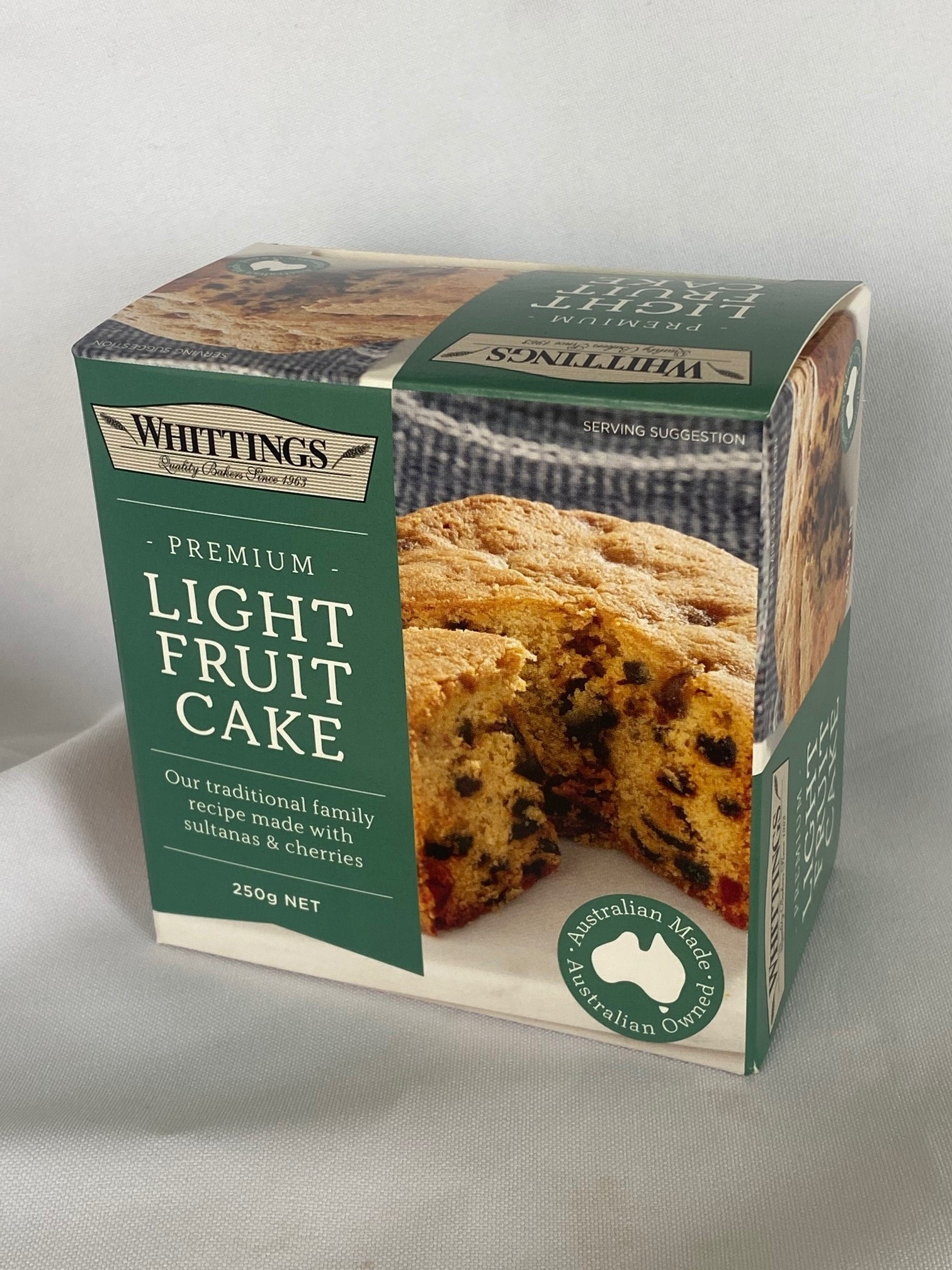 whittings premium light fruit cake 250g